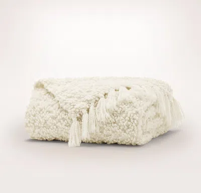 Boll & Branch Cozy Bouclé Throw Blanket In White