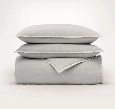 Boll & Branch Flannel Duvet Set In Gray