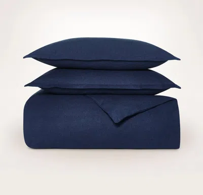 Boll & Branch Flannel Duvet Set In Blue