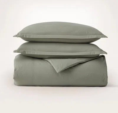 Boll & Branch Flannel Duvet Set In Green