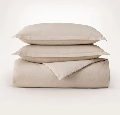 Boll & Branch Flannel Duvet Set In Neutral