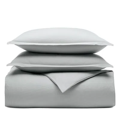 Boll & Branch Flannel Heathered Duvet Set, King/cal King In Gray