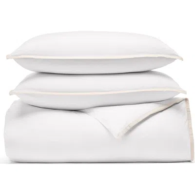 Boll & Branch Framed Organic Cotton Percale Duvet Cover & Shams Set In White