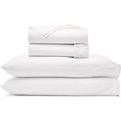 Boll & Branch Framed Organic Cotton Percale Sheet Set In White/cream