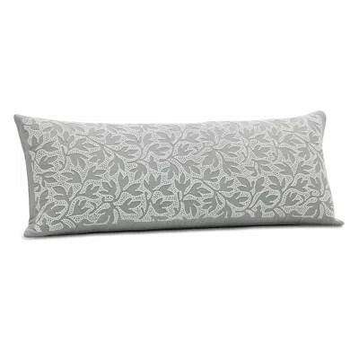 Boll & Branch French Knot Embroidered Lumbar Pillow With Insert, 14 X 34