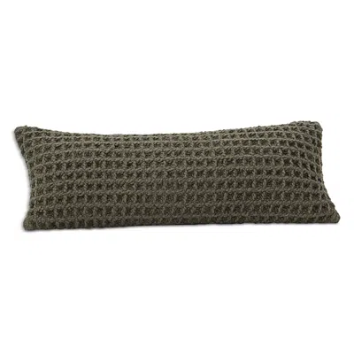 Boll & Branch Grand Waffle Merino Wool Lumbar Pillow In Green
