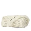 Boll & Branch Grand Waffle Merino Wool Throw Blanket In White
