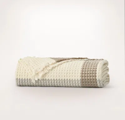 Boll & Branch Heirloom Waffle Merino Bed Blanket In Neutral