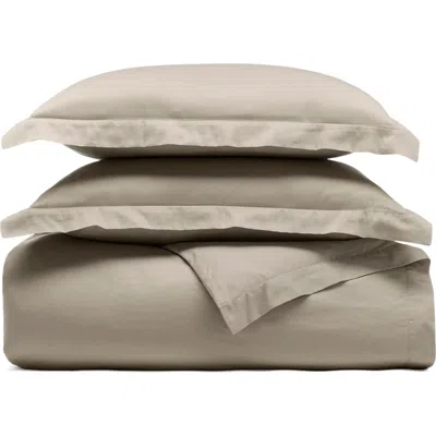 Boll & Branch Hemmed Organic Cotton Percale Duvet Cover & Shams Set In Brown