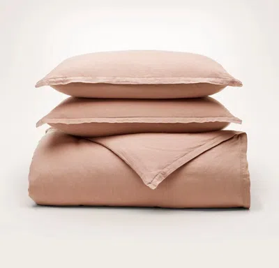 Boll & Branch Linen Duvet Set In Orange