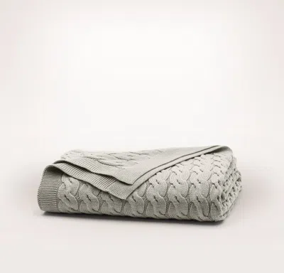 Boll & Branch Modern Cable Knit Throw Blanket In Gray