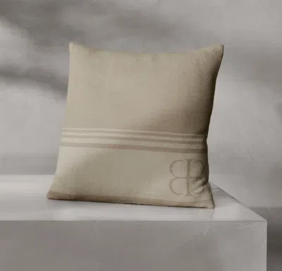 Boll & Branch Organic Alpaca Monogram Pillow Cover In Natural/oak