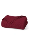 Boll & Branch Organic Cotton Waffle Knit Bed Blanket In Red