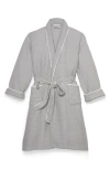 Boll & Branch Waffle Robe In Pewter/white