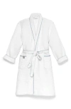 Boll & Branch Organic Cotton Waffle Robe In White/shore