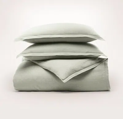 Boll & Branch Organic Linen Duvet Set In Sageleaf [hidden]