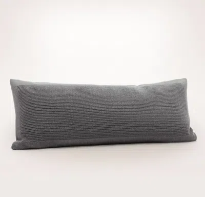 Boll & Branch Ribbed Knit Pillow Cover (lumbar) In Heathered Oatmeal [hidden]