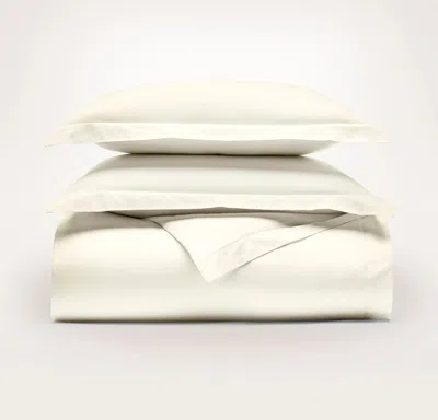 Boll & Branch Organic Signature Hemmed Duvet Set In Cream