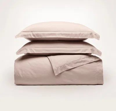 Boll & Branch Organic Signature Hemmed Duvet Set In Dusty Rose