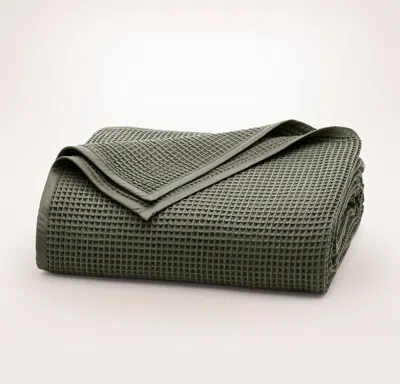 Boll & Branch Organic Waffle Bed Blanket In Juniper