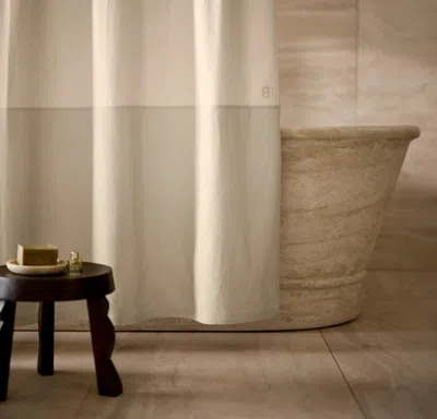 Boll & Branch Ottoman Ribbed Shower Curtain In Neutral