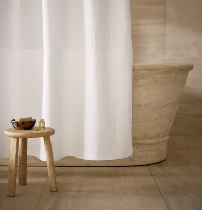 Boll & Branch Ottoman Ribbed Shower Curtain In White