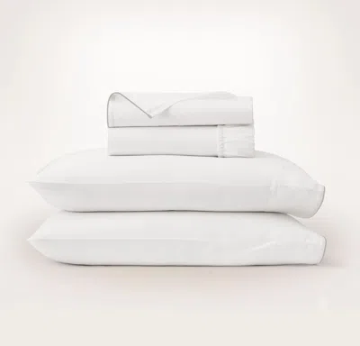 Boll & Branch Percale Embellished Sheet Set In White