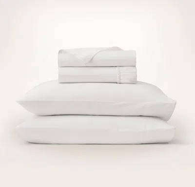 Boll & Branch Percale Embellished Sheet Set In White