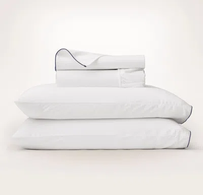 Boll & Branch Percale Embellished Sheet Set In White