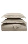 Boll & Branch Percale Hemmed 300 Thread Count Duvet Cover & Shams Set In Brown
