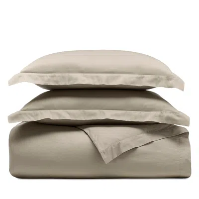 Boll & Branch Percale Hemmed Duvet Cover Set, King/cal King In Brown