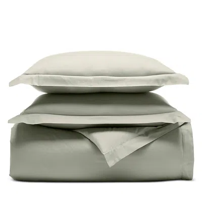 Boll & Branch Percale Hemmed Duvet Cover Set, King/cal King In Green