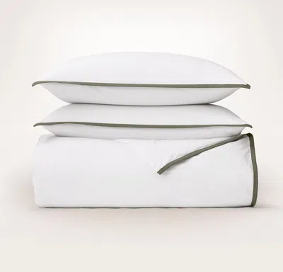 Boll & Branch Percale Hemmed Duvet Set In White