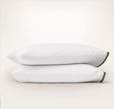 Boll & Branch Percale Hemmed Pillowcase Set In White