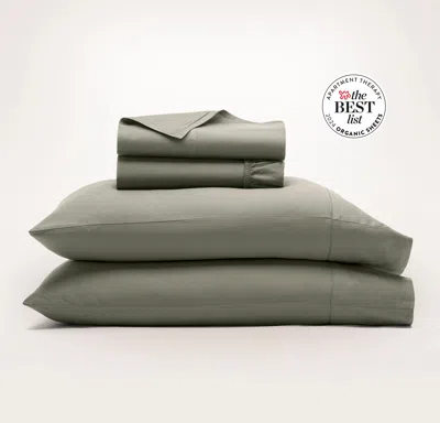 Boll & Branch Percale Hemmed Sheet Set In Green