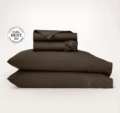 Boll & Branch Percale Hemmed Sheet Set In Brown