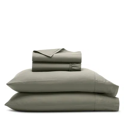 Boll & Branch Percale Hemmed Sheet Set, Full In Green