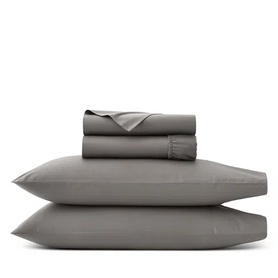 Boll & Branch Percale Hemmed Sheet Set, Queen In Gray