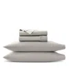 Boll & Branch Percale Hemmed Sheet Set, Queen In Pewter