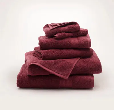 Boll & Branch Plush Bath Towel Set In Burgundy