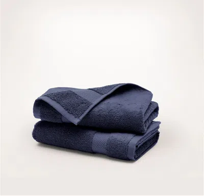 Boll & Branch Plush Hand Towels (pair) In Blue