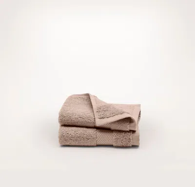 Boll & Branch Plush Washcloths (pair) In Brown