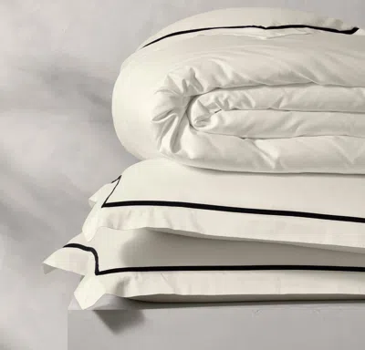 Boll & Branch Reserve Embellished Duvet Set In White
