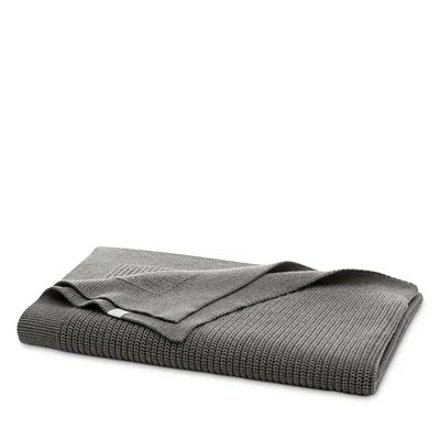 Boll & Branch Ribbed Knit Cotton Baby Blanket In Gray