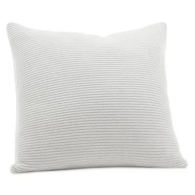 Boll & Branch Ribbed Knit Decorative Pillow With Insert, 20 X 20 In White