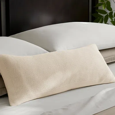 Boll & Branch Ribbed Knit Decorative Pillow With Insert, 14 X 34 In Natural