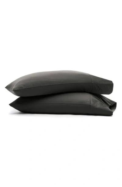 Boll & Branch Set Of 2 Signature Hemmed Pillowcases In Black