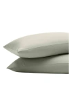 Boll & Branch Set Of 2 Signature Hemmed Pillowcases In Sageleaf