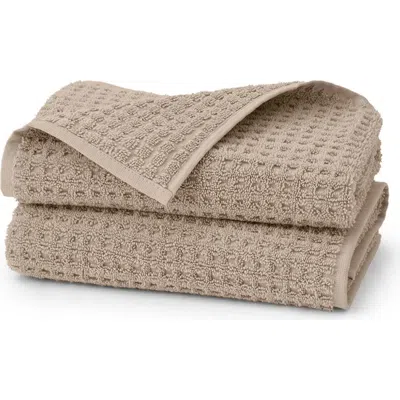 Boll & Branch Set Of 2 Turkish Waffle Hand Towels In Brown