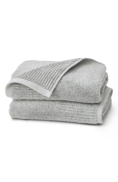 Boll & Branch Set Of 2 Ultraplush Organic Cotton Hand Towels In Gray